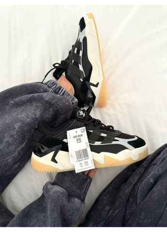 Чорні Осінні кросівки чоловічі adidas niteball 2.0 black / gum адідас найтбол No Brand