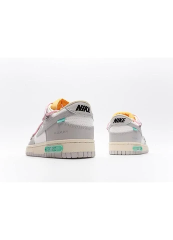 Белые летние кроссовки nike dunk x off white grey pink найк данк No Brand