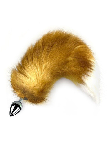 Металева анальна пробка з хвостом із натурального хутра size M Red fox Art of Sex (339866139)