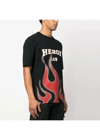Футболка Heron Law Flames T-Shirt 'Black' HMAA032S23JER0071025 HERON PRESTON (395634323)