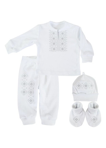 Набор для крещения мальчика с серой вышивкой мальчика Ladan (301026501)