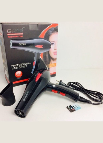 Профессиональный фен для сушки и укладки волос с регуляцией температуры и скорости 1500 Вт GM1706 Pro Gemei (306716603)