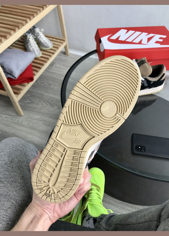 Кроссовки женские и мужские Nike SB Dunk Low x Travis Scott Cactus Jack | Найк сб Данк низкие черные No Brand чёрные демисезоны (307397766)