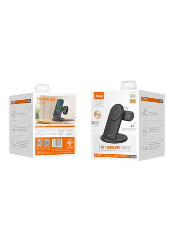 Бездротовий Зарядний Пристрій WL02 5in1 25.5W For iWatch Чорний Ldnio (364206285)