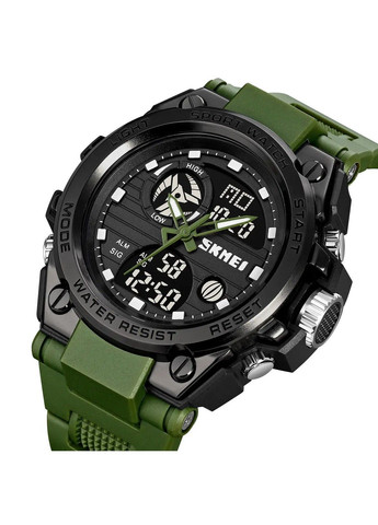 Чоловічий наручний годинник 2031 (Чорний з зеленим) Skmei (314483151)