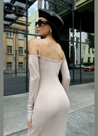 Бежева повсякденний, кежуал, вечірня сукня футляр Liton