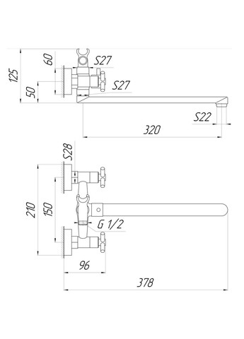 Смеситель для ванной DUKAT SD4-208 Globus Lux (335040421)