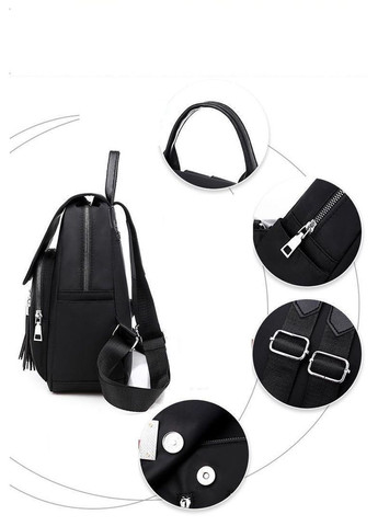 Женский универсальный черный рюкзак с декоративными косточками. КиП (277698347)