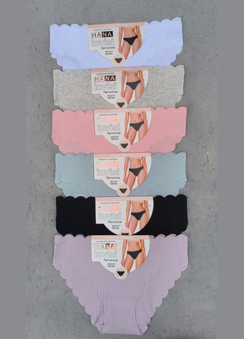 Бесшовные хлопковые трусы слип рубчик Hana (325486985)