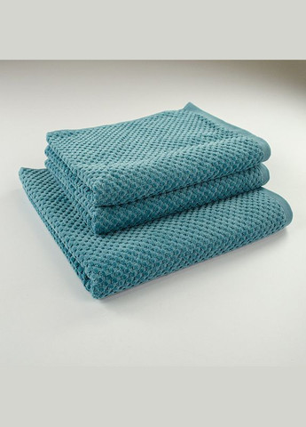 Набір махрових однотонних рушників 3шт 50x90см, 50x90см, 70x140см Damask Преміум якості Жакардове з велюром 550г/м2 ( ) GM Textile смарагдовий