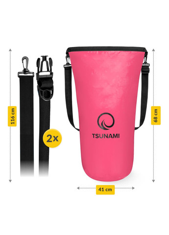 Гермомішок Dry Pack 30 л водозахисний Pink (P-5907739314093) TSUNAMI (301733441)