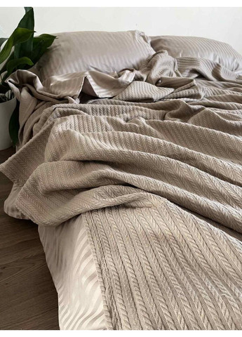 Покрывало Косичка хлопковое цвет капучино 120х200 см ZEINTEX (315347307)