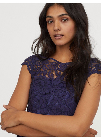 Синя вечірня сукня H&M однотонна