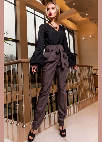 Серые классические, повседневный, кэжуал демисезонные зауженные брюки Jadone Fashion