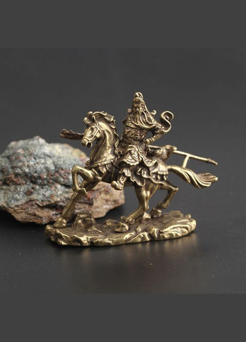 Старинная латунная миниатюра статуэтка китайский бог богатства воин Гуань Гун No Brand (292260711)