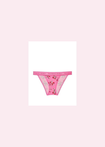 Жіночі трусики Logo Cotton Tanga S рожеві Victoria's Secret (292438846)