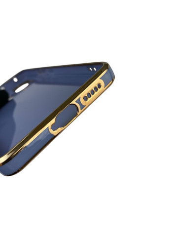 Чехол для POCO X6 с кольцом-подставкой с золотой окантовкой на поко х6 синий gs1 Xiaomi (366234150)