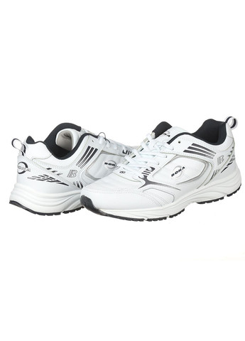 Белые демисезонные кроссовки из кожи для мужчин Bona