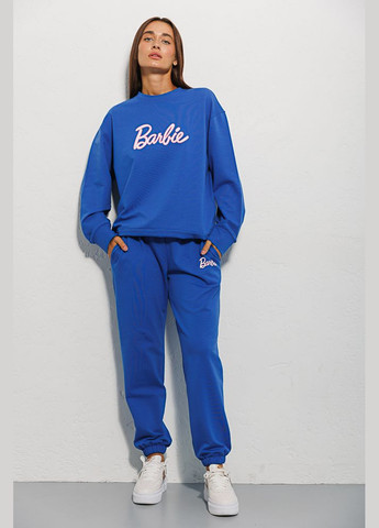 Женский спортивный костюм синий с принтом Barbie Arjen (289842393)