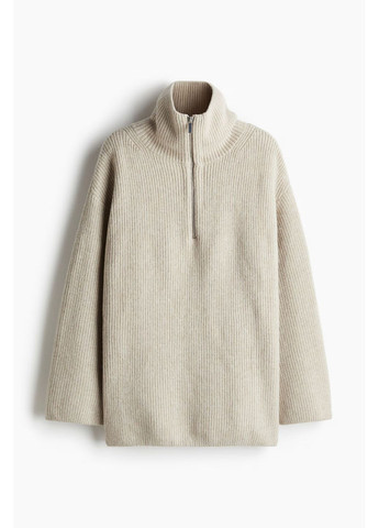 Бежевый демисезонный свитер оверсайз в составе с шерстью H&M