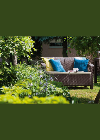 Диван пластиковий садовий Corfu II Love seat, коричневий Keter (329407703)