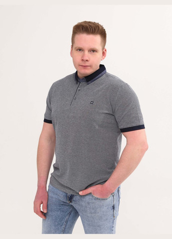 Синяя футболка-поло мужское синее прямое в крапинку короткий рукав для мужчин MCL однотонная