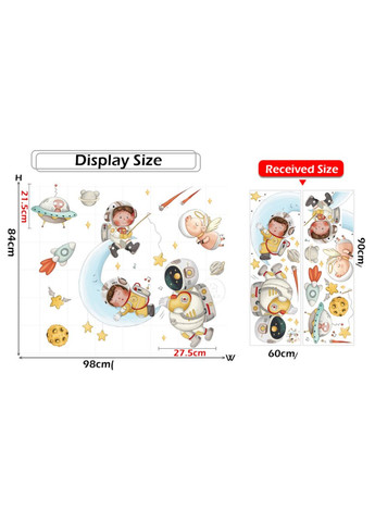 Наклейки в дитячу Космос для дітей (лист 60 х 90 см) Б365-2 TKYLQ-AB No Brand (302242934)