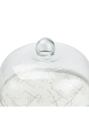 Тортівниця Yiwu керамічна зі скляною кришкою 25 см біла HP1203 No Brand (360977666)