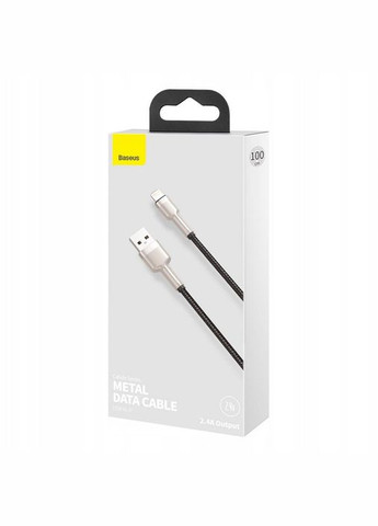 Кабель Cafule Series Metal Data Cable USB to Lightning 2.4A 1m Black Baseus (297453877)