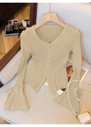 Оливковый (хаки) демисезонный кардиган SHEIN