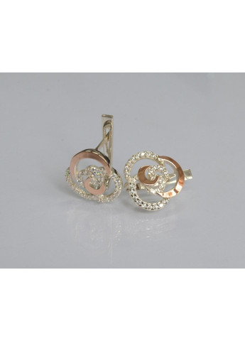 Срібні сережки з золотими вставками Silver Style (367112214)