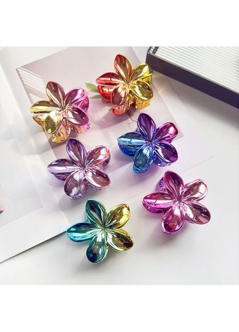 Зажим для волос «Rainbow Metal Flower», украшение для прически, 8 см, 6 цветов No Brand (350349850)