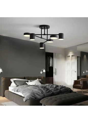 Люстра светодиодная потолочная LED светильник для квартиры на потолок лэд 26813 Черный 28х61х61 см. Sunnysky (335974918)