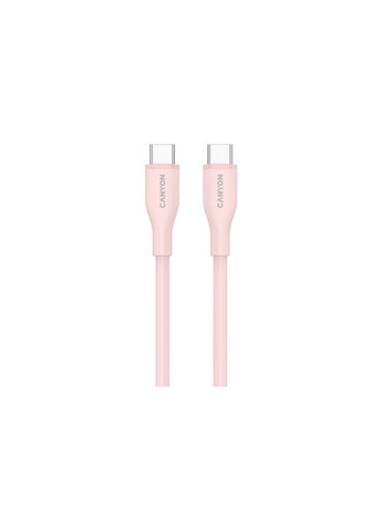 Дата кабеля (m455410) Canyon USB-C to USB-C 1.0m CC60SC10 60W Silicon Pink Sand (367070302)