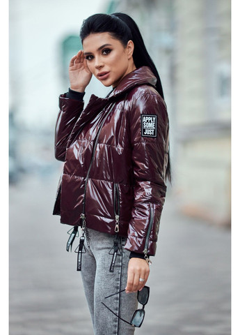 Темно-червона демісезонна куртка-косуха 1630.4297 Seventeen