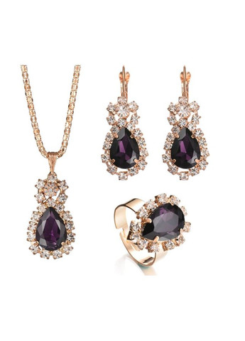 Комплект украшений с фиолетовыми камнями No Brand Жіночі прикраси (322074298)