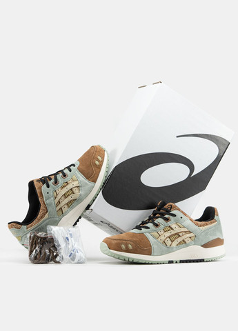 Коричневые демисезонные кроссовки мужские asics gel-lyte iii brown mint | асикс гель лайт 3 коричневые зеленые No Brand