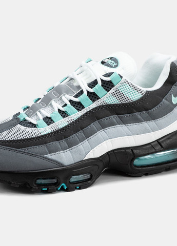 Сірі всесезон кросівки чоловічі nike air max 95 gray mint black | найк аір макс 95 сірі чорні No Brand
