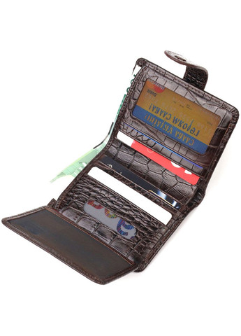 Чоловічий шкіряний гаманець з тисненням під крокодила та відділеннями для коричневий карт (sku_21689) No Brand (327820177)