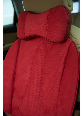 Топова подушка під шию та голову з натуральної алькантари. Червоний. AV-3AL-H-501 Ekko Seat (353718855)