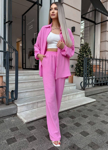 Базовый повседневный свободный костюм двойка: рубашка + штаны Україна (328392192)