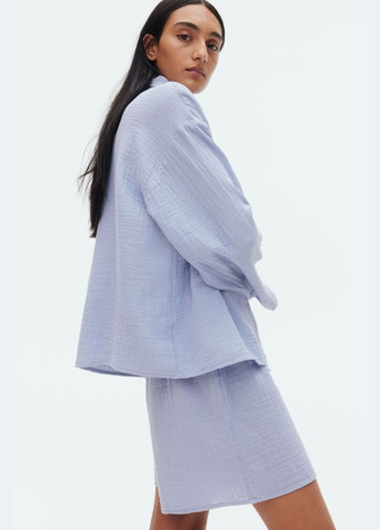 Голубая всесезон муслиновый комплект H&M сорочка/шорти