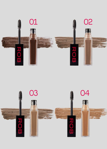 Brow fix and filler гель для брів фіксуючий ROB 01 noir No Brand (315016259)