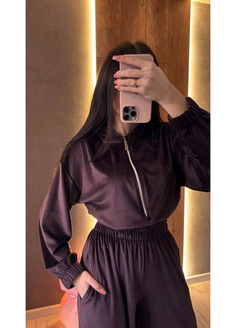 Женский велюровый комбинезон с капюшоном и акцентом на талии. MonCher комбинезон-брюки коричневый повседневный велюр