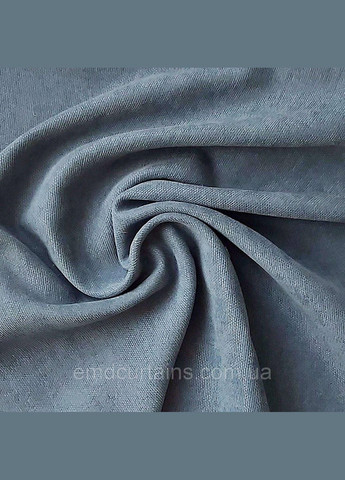 Штора на серых люверсах 1 шт 295х250 см микровелюр Серо-синий No Brand (337358505)