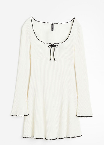 Белое кэжуал платье H&M однотонное