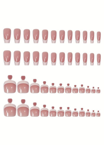 Набор накладных ногтей для рук и ног, со скотчем 48шт. Nails (322167523)