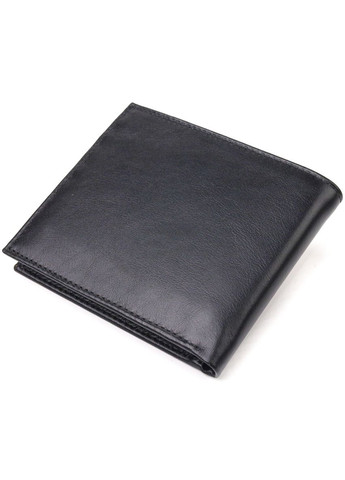 Качественный кошелек для мужчин в два сложения из натуральной гладкой кожи 21579 Черный Canpellini (331908206)