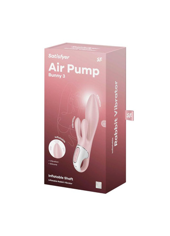 Вибратор-кролик надувной Air Pump Bunny 3, 12 режимов, двойной отросток Satisfyer (323652460)