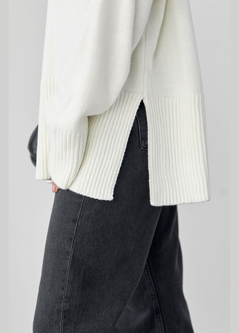 Женский вязаный свитер oversize с разрезами по бокам 7331 Lurex (280910388)